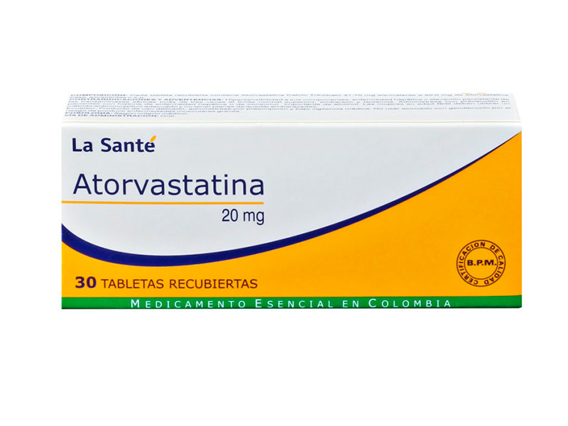 ATORVASTATINA TABLETAS 20 MG X 30